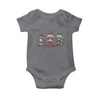 Christmas Raccoon Knitting Baby Onesie Funny Holiday Yarn Gift - Wonder Print Shop