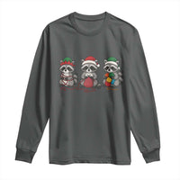 Christmas Raccoon Knitting Long Sleeve Shirt Funny Holiday Yarn Gift - Wonder Print Shop
