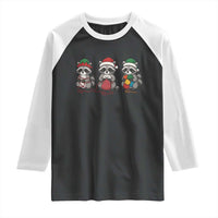 Christmas Raccoon Knitting Raglan Shirt Funny Holiday Yarn Gift - Wonder Print Shop