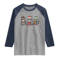 Christmas Raccoon Knitting Raglan Shirt Funny Holiday Yarn Gift - Wonder Print Shop