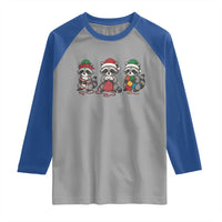 Christmas Raccoon Knitting Raglan Shirt Funny Holiday Yarn Gift - Wonder Print Shop