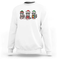 Christmas Raccoon Knitting Sweatshirt Funny Holiday Yarn Gift - Wonder Print Shop