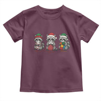 Christmas Raccoon Knitting Toddler T Shirt Funny Holiday Yarn Gift - Wonder Print Shop