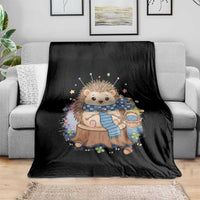 Cute Hedgehog Knitting Throw Blanket Gift For Crocheter - Wonder Print Shop