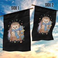 Cute Hedgehog Knitting Garden Flag Gift For Crocheter - Wonder Print Shop