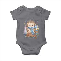 Cute Hedgehog Knitting Baby Onesie Gift For Crocheter - Wonder Print Shop