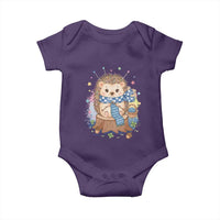 Cute Hedgehog Knitting Baby Onesie Gift For Crocheter - Wonder Print Shop