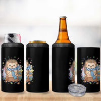 Cute Hedgehog Knitting 4 in 1 Can Cooler Tumbler Gift For Crocheter - Wonder Print Shop