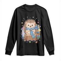 Cute Hedgehog Knitting Long Sleeve Shirt Gift For Crocheter - Wonder Print Shop