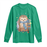 Cute Hedgehog Knitting Long Sleeve Shirt Gift For Crocheter - Wonder Print Shop