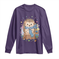 Cute Hedgehog Knitting Long Sleeve Shirt Gift For Crocheter - Wonder Print Shop