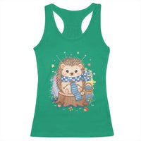 Cute Hedgehog Knitting Racerback Tank Top Gift For Crocheter - Wonder Print Shop