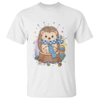 Cute Hedgehog Knitting T Shirt Gift For Crocheter - Wonder Print Shop