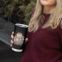 Cute Hedgehog Knitting Tumbler Cup Gift For Crocheter - Wonder Print Shop