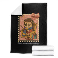 Cute Hedgehog Knitting Throw Blanket Christmas Holiday Gift - Wonder Print Shop