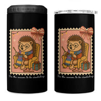 Cute Hedgehog Knitting 4 in 1 Can Cooler Tumbler Christmas Holiday Gift - Wonder Print Shop
