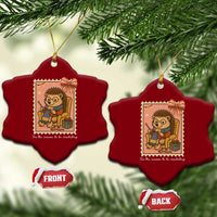 Cute Hedgehog Knitting Ceramic Ornament Xmas Holiday Gift - Wonder Print Shop