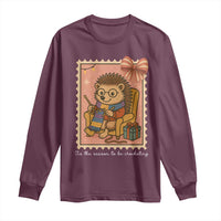 Cute Hedgehog Knitting Long Sleeve Shirt Christmas Holiday Gift - Wonder Print Shop