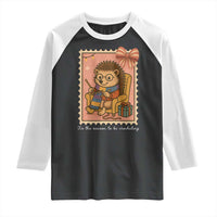 Cute Hedgehog Knitting Raglan Shirt Christmas Holiday Gift - Wonder Print Shop