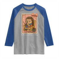 Cute Hedgehog Knitting Raglan Shirt Christmas Holiday Gift - Wonder Print Shop