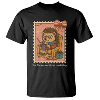Cute Hedgehog Knitting T Shirt Christmas Holiday Gift - Wonder Print Shop