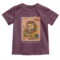 Cute Hedgehog Knitting Toddler T Shirt Christmas Holiday Gift - Wonder Print Shop