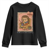 Cute Hedgehog Knitting Youth Sweatshirt Christmas Holiday Gift - Wonder Print Shop