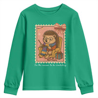 Cute Hedgehog Knitting Youth Sweatshirt Christmas Holiday Gift - Wonder Print Shop