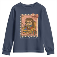 Cute Hedgehog Knitting Youth Sweatshirt Christmas Holiday Gift - Wonder Print Shop