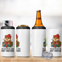 Cute Hamster Knitting 4 in 1 Can Cooler Tumbler You Better Get Your Knit Together - Wonder Print Shop