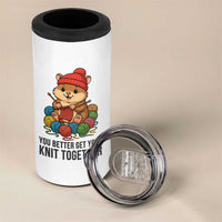 Cute Hamster Knitting 4 in 1 Can Cooler Tumbler You Better Get Your Knit Together - Wonder Print Shop