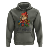 Cute Hamster Knitting Hoodie You Better Get Your Knit Together - Wonder Print Shop
