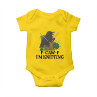 Raven F Caw F I Am Knitting Baby Onesie Funny Knitter Gift - Wonder Print Shop
