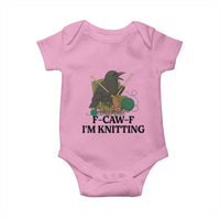Raven F Caw F I Am Knitting Baby Onesie Funny Knitter Gift - Wonder Print Shop