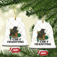 Raven F Caw F I Am Knitting Ceramic Ornament Funny Knitter Gift - Wonder Print Shop