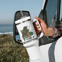 Raven F Caw F I Am Knitting Tumbler With Handle Funny Knitter Gift - Wonder Print Shop