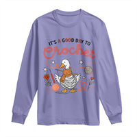 Funny Goose Crocheting Long Sleeve Shirt It Is A Good Day To Crochet - Wonder Print Shop