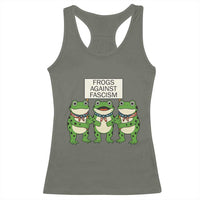 Frogs Against Fascism Racerback Tank Top Funny Portland Meme Humor Gift - Wonder Print Shop