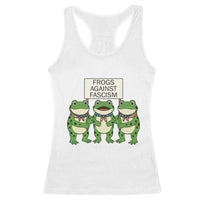 Frogs Against Fascism Racerback Tank Top Funny Portland Meme Humor Gift - Wonder Print Shop