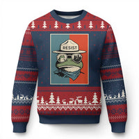 Resist Frog Meme Ugly Christmas Sweater Portland Vintage Aesthetic Gift - Wonder Print Shop