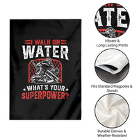 I Walk On Water Whats Your Superpower Garden Flag Funny Ice Hockey Gift - Wonder Print Shop