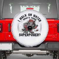 I Walk On Water Whats Your Superpower Spare Tire Cover Skeleton Hockey Dark Humor Gift - Wonder Print Shop