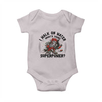I Walk On Water Whats Your Superpower Baby Onesie Skeleton Hockey Dark Humor Gift - Wonder Print Shop