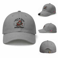 I Walk On Water Whats Your Superpower Baseball Cap Skeleton Hockey Dark Humor Gift