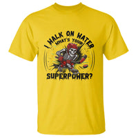 I Walk On Water Whats Your Superpower T Shirt Skeleton Hockey Dark Humor Gift - Wonder Print Shop