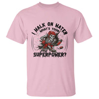 I Walk On Water Whats Your Superpower T Shirt Skeleton Hockey Dark Humor Gift - Wonder Print Shop