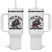 I Walk On Water Whats Your Superpower Tumbler With Handle Skeleton Hockey Dark Humor Gift - Wonder Print Shop