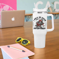 I Walk On Water Whats Your Superpower Tumbler With Handle Skeleton Hockey Dark Humor Gift - Wonder Print Shop