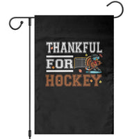 Thankful For Hockey Garden Flag Funny Thanksgiving Ice Hockey Gift - Wonder Print Shop