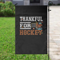 Thankful For Hockey Garden Flag Funny Thanksgiving Ice Hockey Gift - Wonder Print Shop
